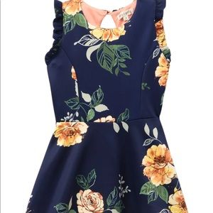 Girls Ava & Yelly floral skater dress-Size 14